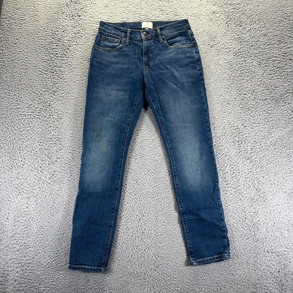 Mutual Weave The Taper Jeans Mens 28x30 Blue Cotton Denim Tapered Stretch Faded